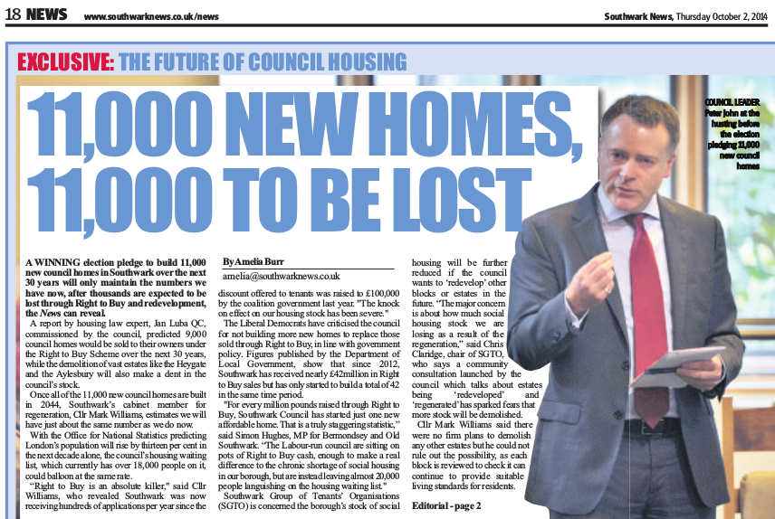 Southwark's 11000 new council homes